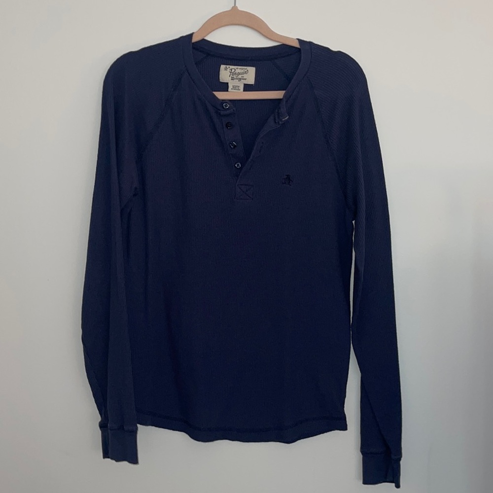 Navy An Original Penguin by Musingwear Henley Shirt